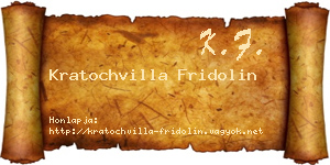 Kratochvilla Fridolin névjegykártya